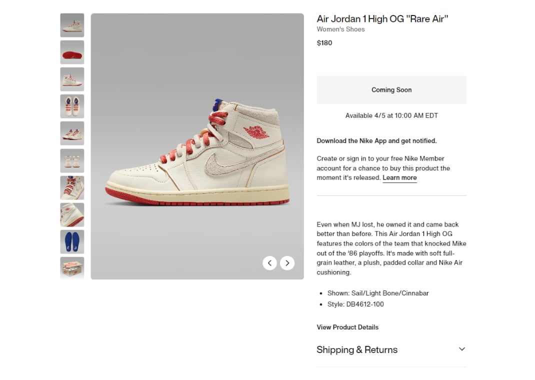 Air Jordan 1 Retro High OG Rare Air Nike Page