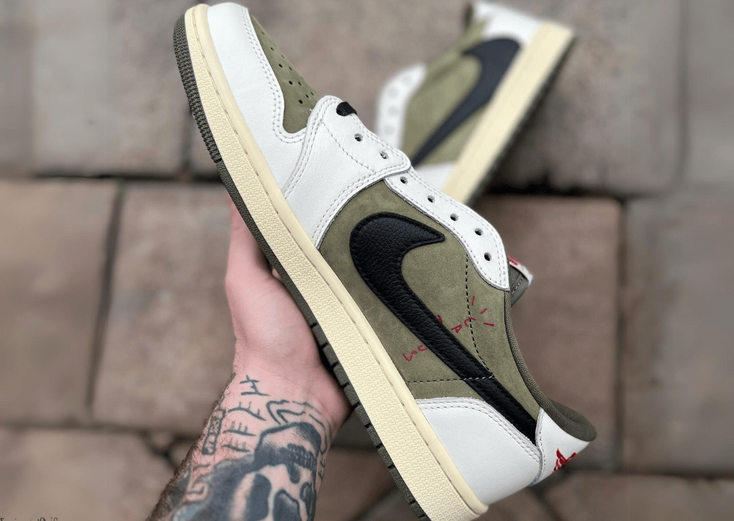 Travis Scott's Air Jordan 1 Retro Low OG Olive Alternate Travis Scott's Air Jordan 1 Retro Low OG Olive Alternate