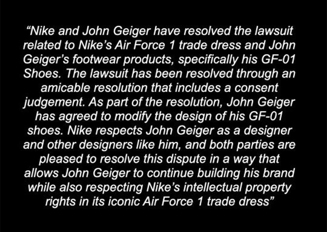 john geiger nike lawsuit