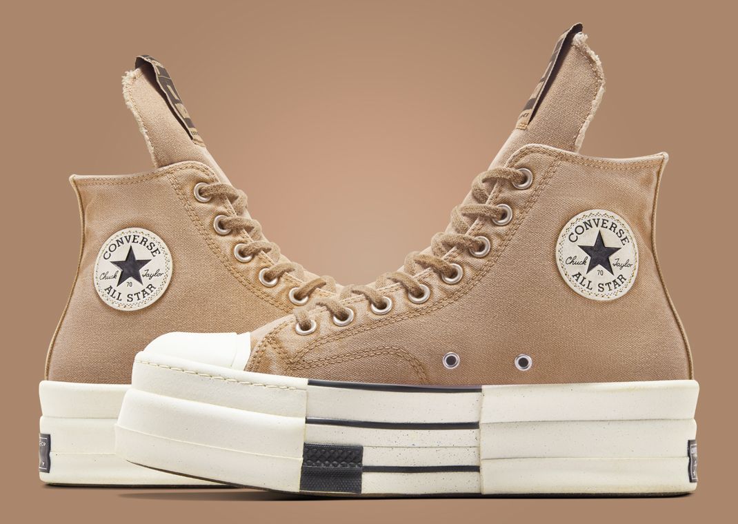 Rick Owens x Converse DBL DRKSTAR Hi Washed Canvas Blonde Medial
