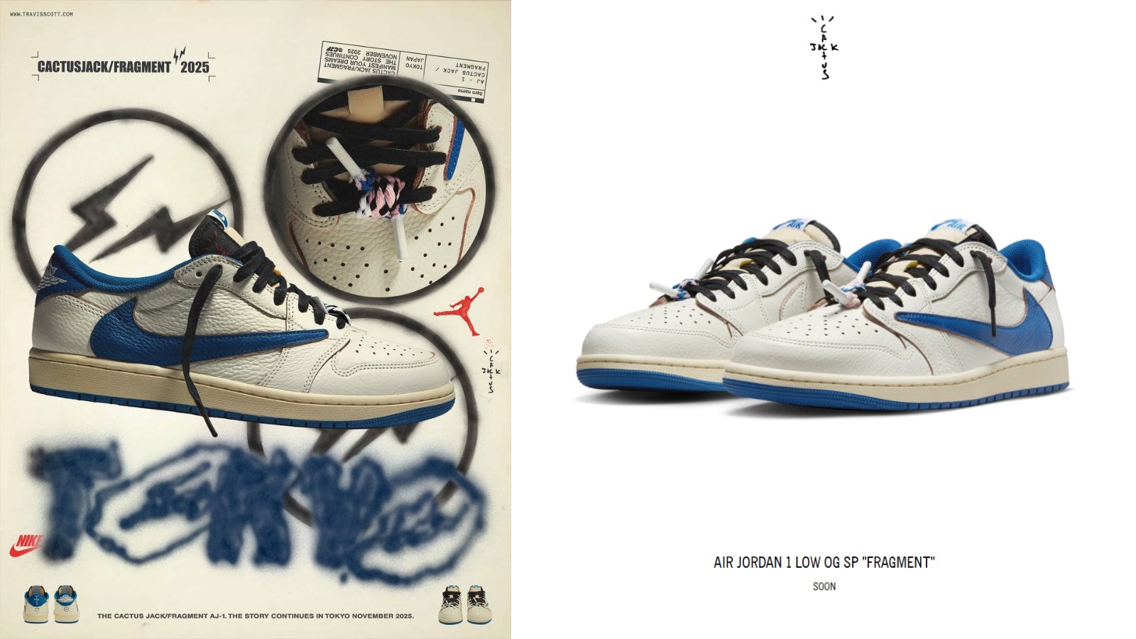 Travis Scott is Dropping the fragment design Jordan 1 Low on his Site Today