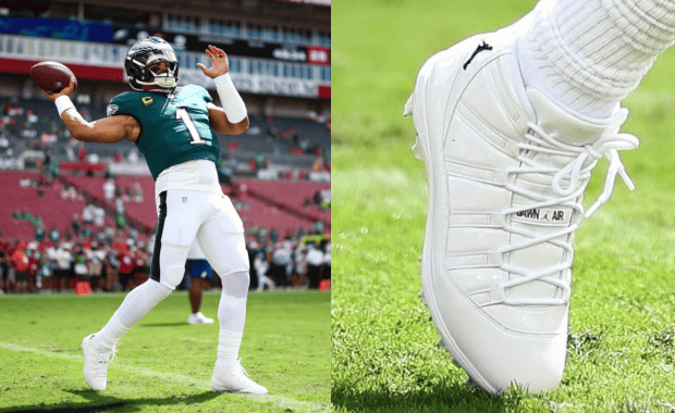 Jalen Hurts Had ”Jawn Air” Written on his Air Jordan 11s During Eagles Win 