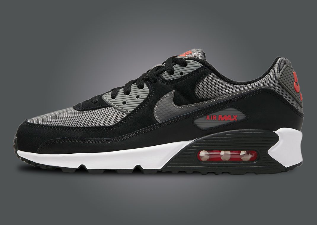 air max 90 black red white