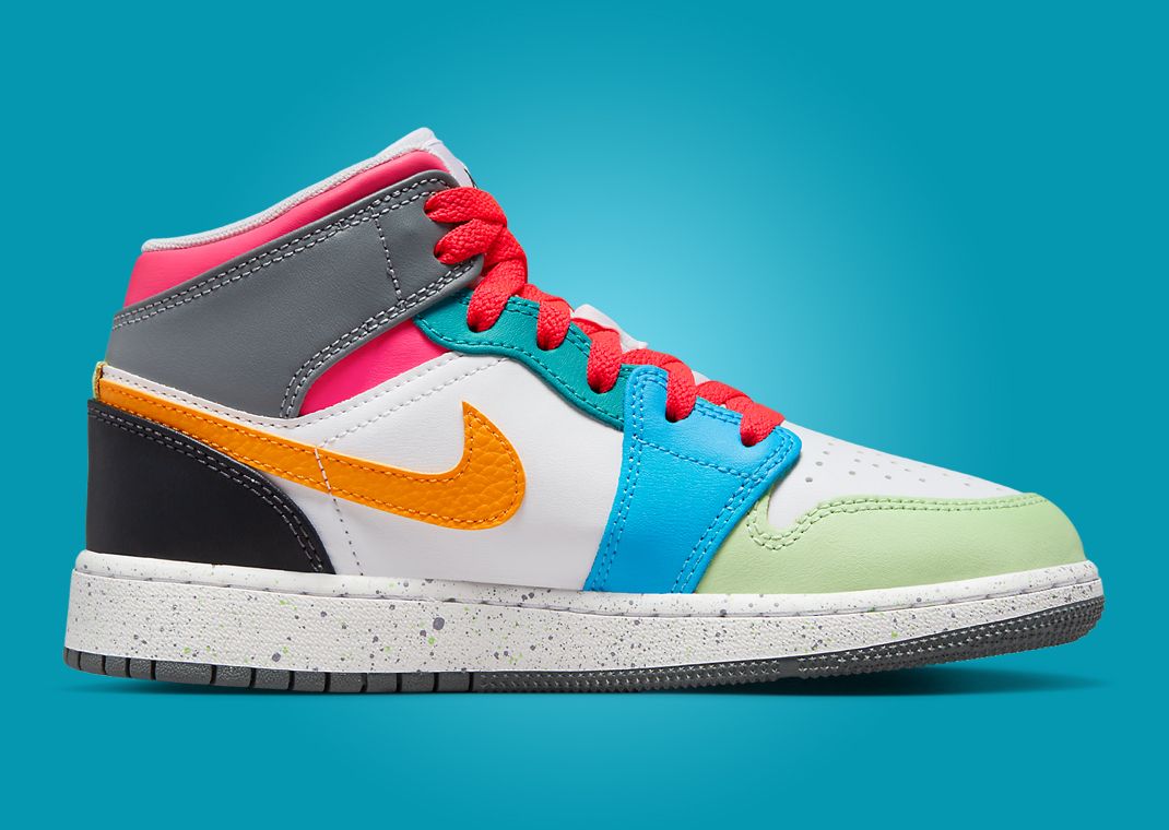 Air Jordan 1 Mid SE Multi-Color (GS) Medial
