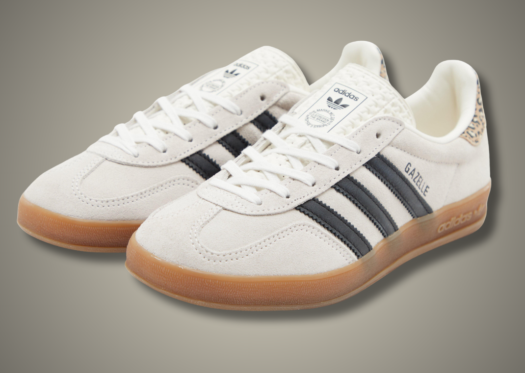 adidas Gazelle Indoor Leopard Print Cream Angle