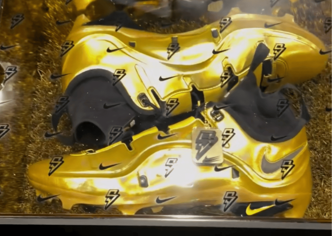 Saquon Barkley Golden Nike LeBron 4 Cleat