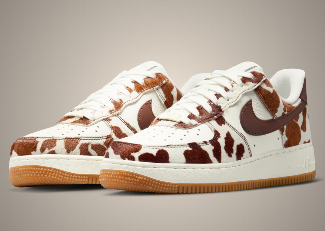 Nike Air Force 1 Low Cow Print Brown (W) - Angle