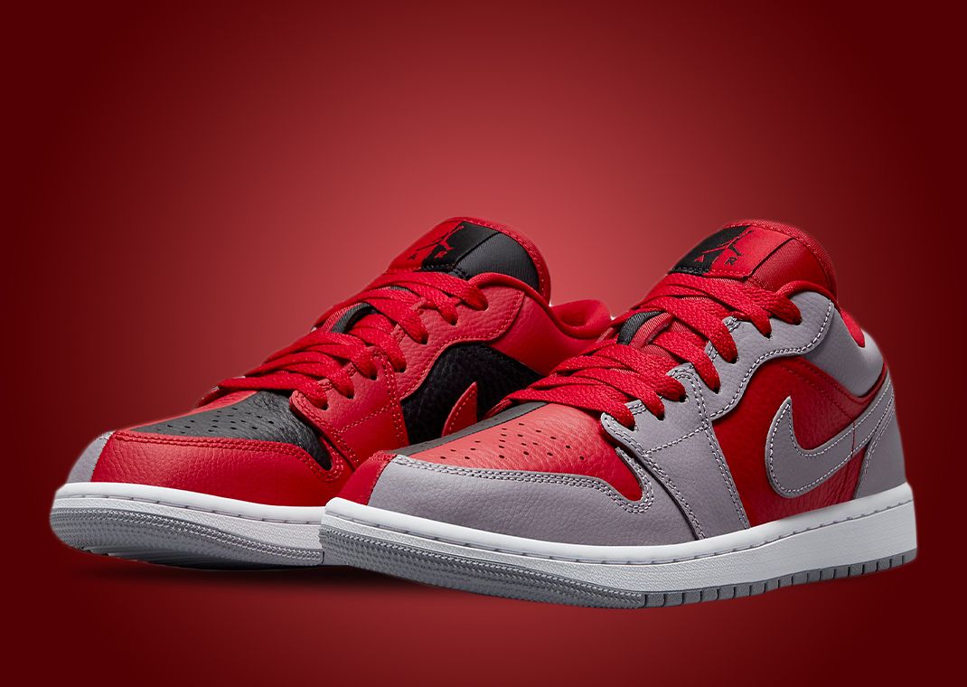 Air Jordan 1 Low Split Gym Red Cement Grey Black (W)