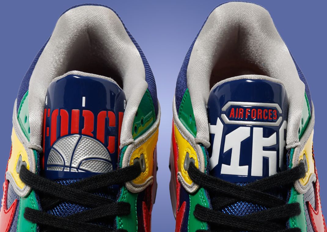 Nigo x Nike Air Force 3 Low Blue Multi-Color Tongue