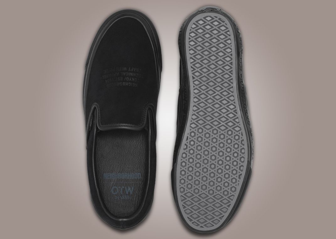 NEIGHBORHOOD x Vans OTW Classic Slip-On 98 Black Top & Outsole