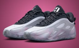 This White Metallic Jordan Heir Series 2 adds Pink Paint Speckles for a Splash of Color