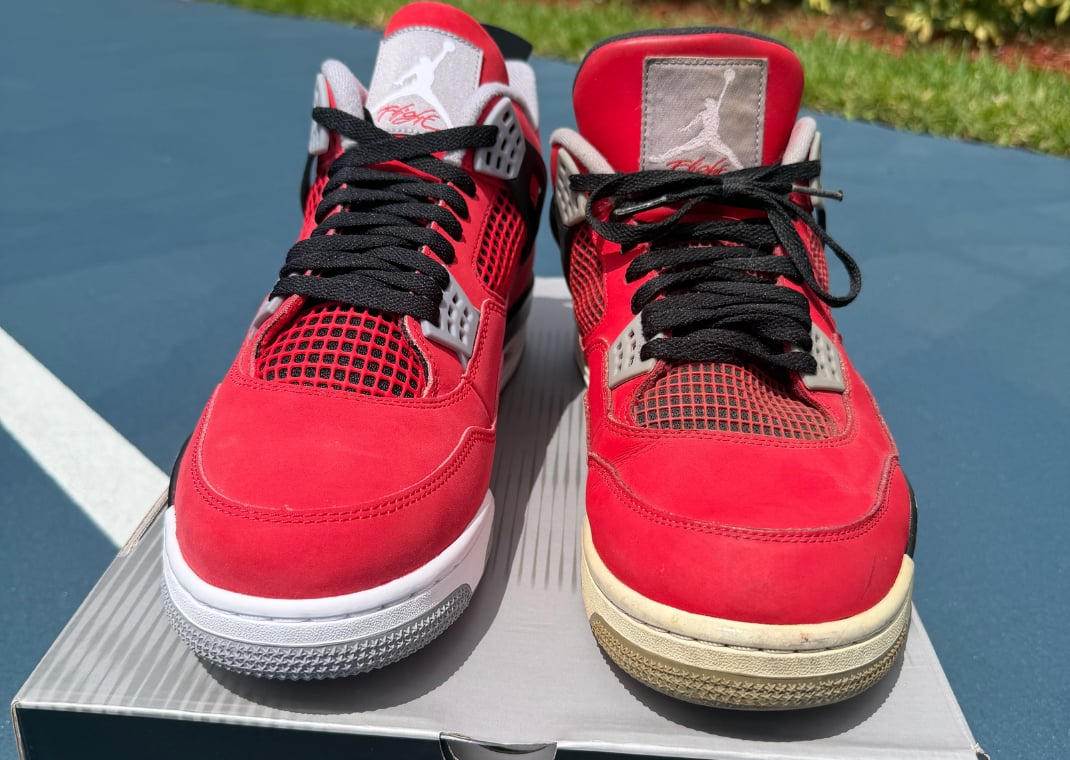 2026 (left) vs 2013 (right) Air Jordan 4 Retro Toro Bravo