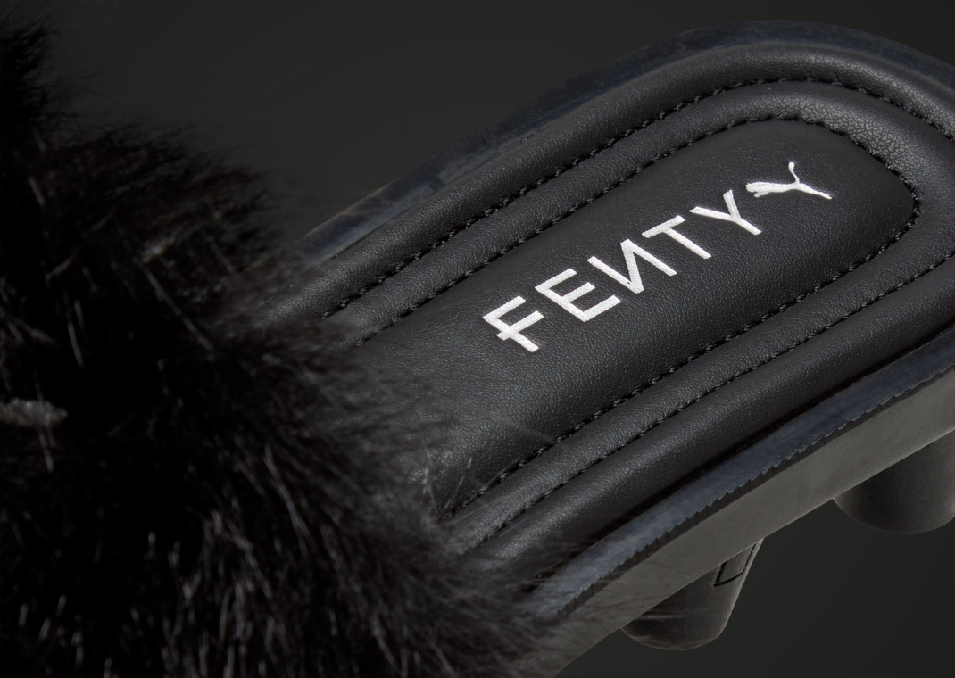 Fenty x Puma Cleat Slide Black Fur (W) - Footbed Detail