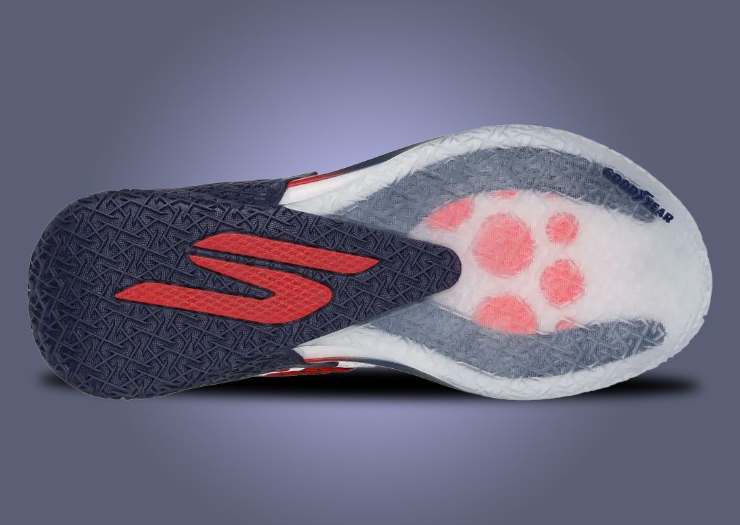 Skechers SKX Reign White Navy Red Outsole