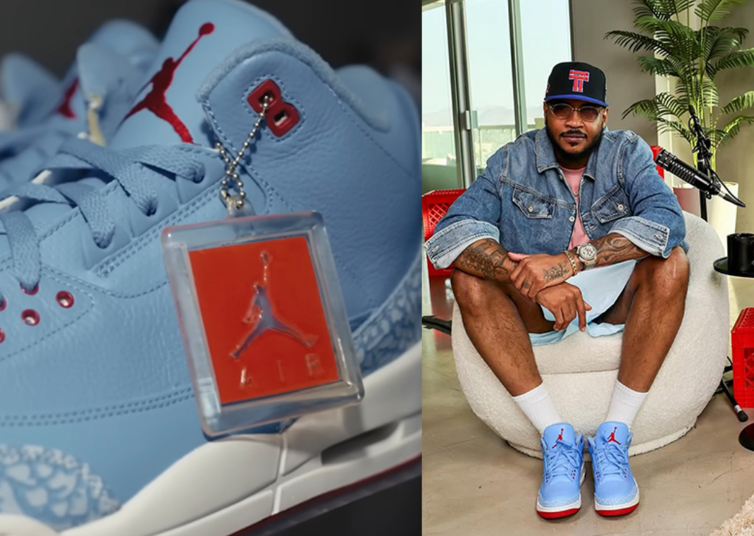 Carmelo Anthony Wears Air Jordan 3 PE