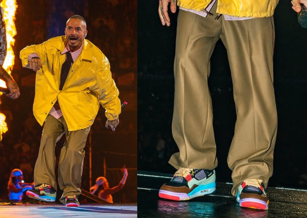 J. Balvin wearing a new Jordan 4