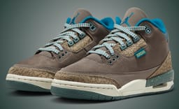 This Olive Grey and Blue Elephant Print Air Jordan 3 is Strictly for the Kids