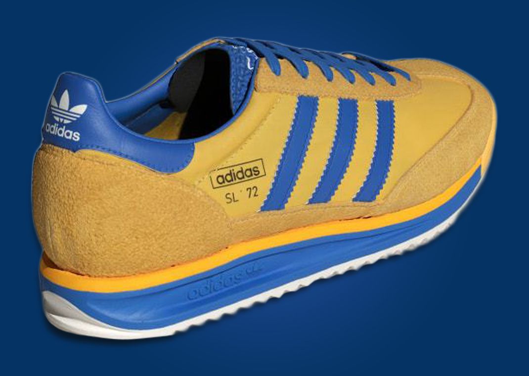adidas SL 72 Utility Yellow Bright Royal Heel Angle