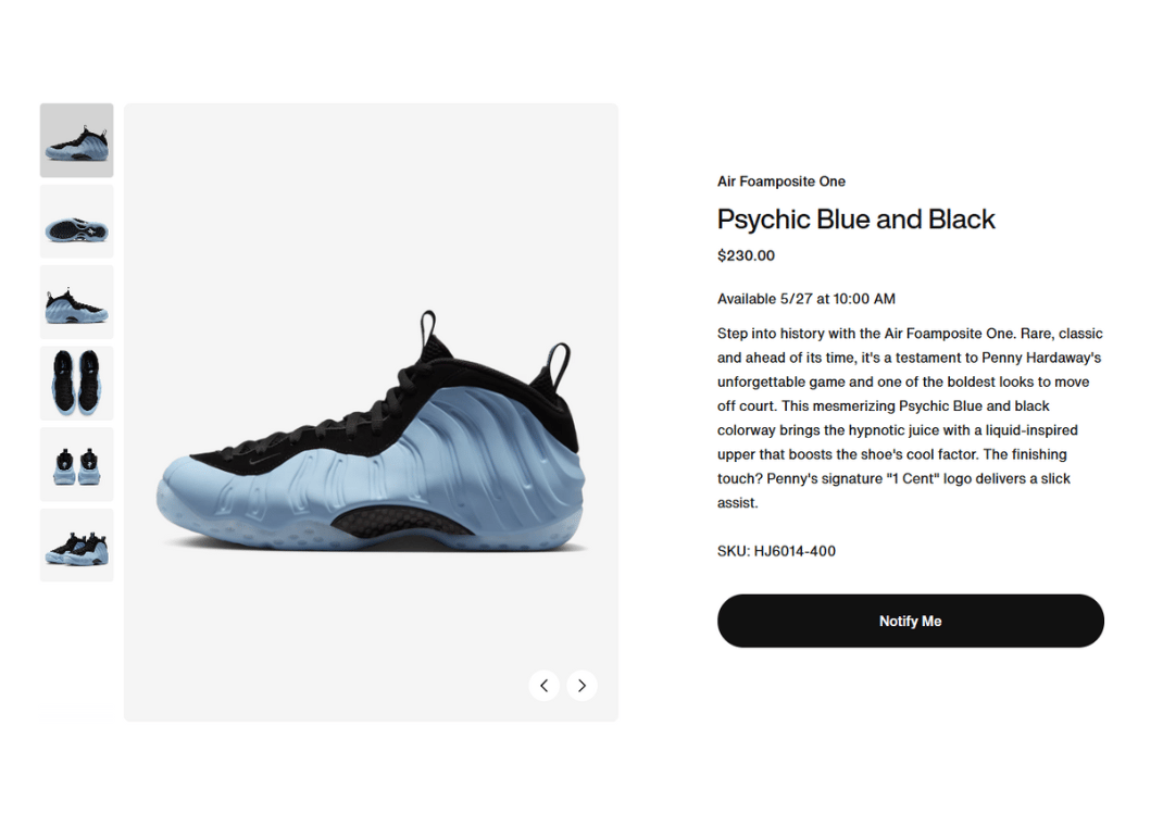 Nike Air Foamposite One Psychic Blue Nike Page