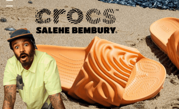 Salehe Bembury's Crocs Pollex Slide Citrus Milk Drops June 1