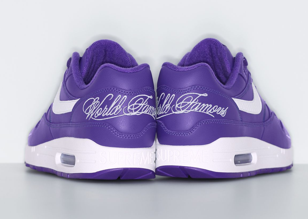 Supreme x Nike Air Max 1 '87 SP Varsity Purple Heel
