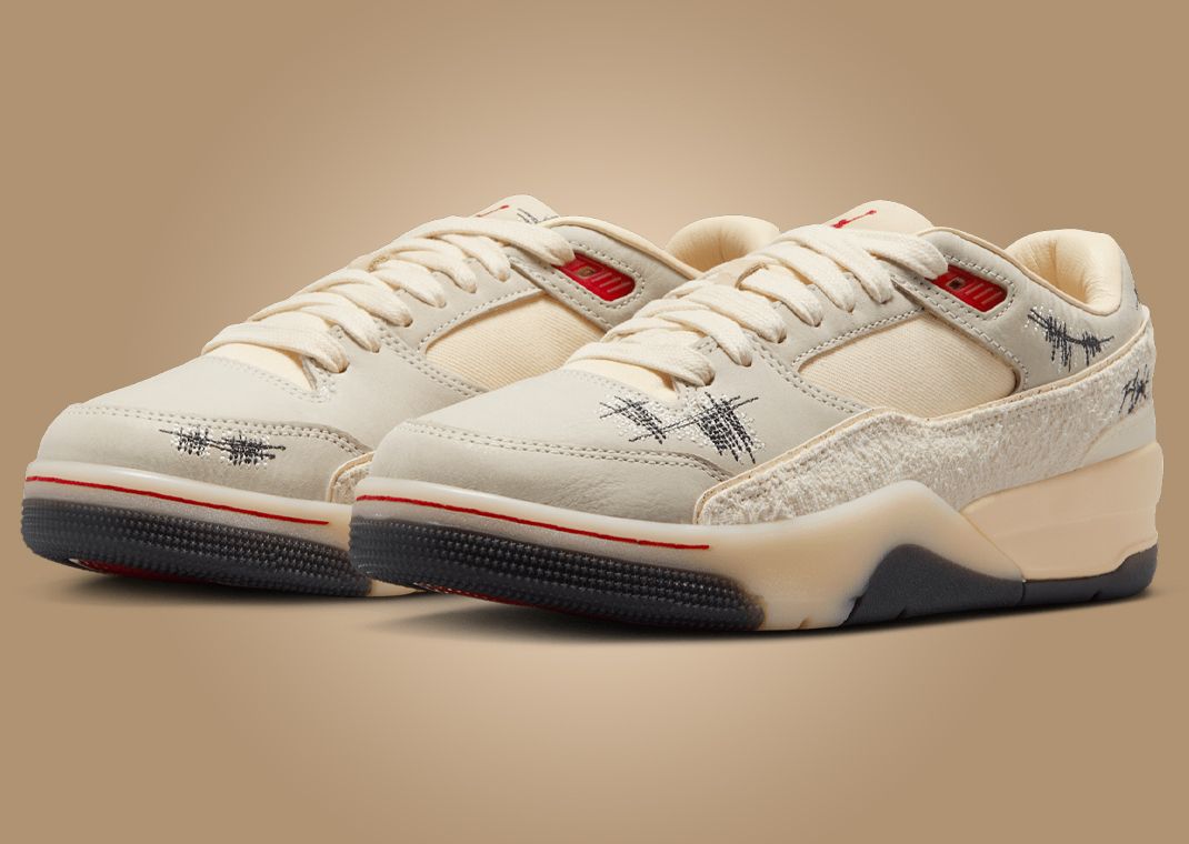 Who Decides War x Jordan Flight Court Coconut Milk (W) Angle