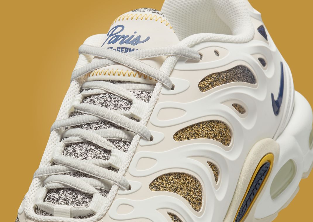 スニーカー Nike x Paris Saint-Germain Air Max Plus White llic Gold The PSG x Nike Air Max Plus Drift Pack Releases Holiday 2024