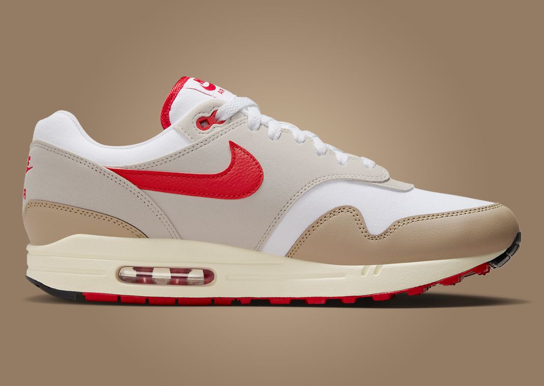 Nike Air Max 1 Cream II University Red Medial