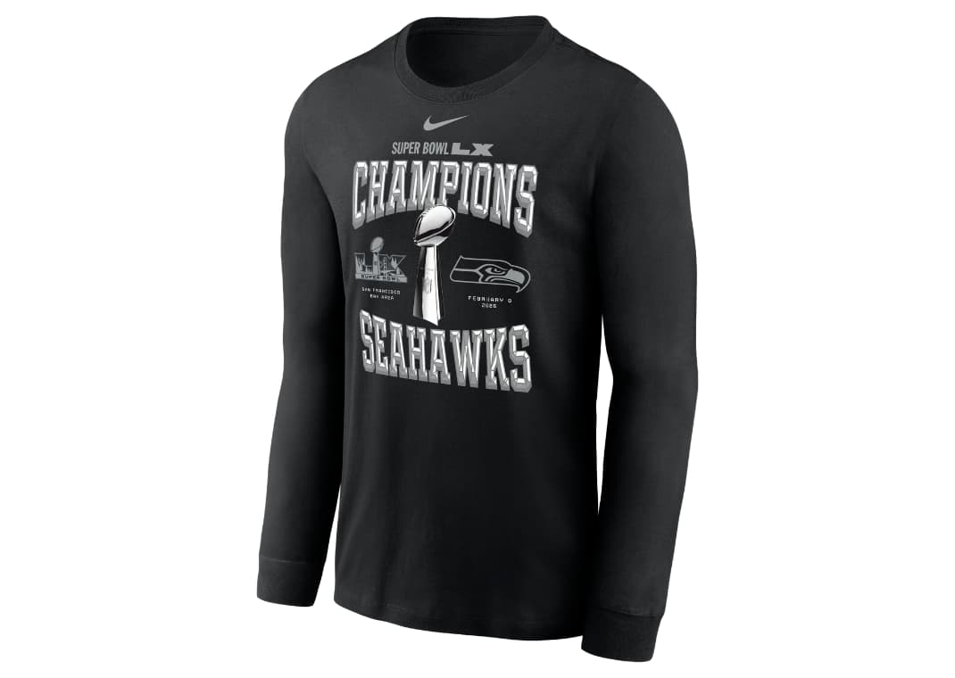 Seattle Seahawks Super Bowl LX Champions Trophy Collection Men's Nike NFL Long-Sleeve T-Shirt