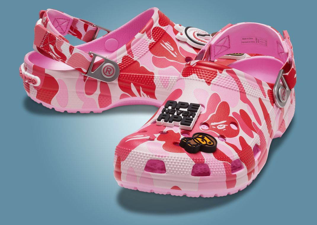 BAPE x Crocs Classic Clog ABC Camo Pink Angle