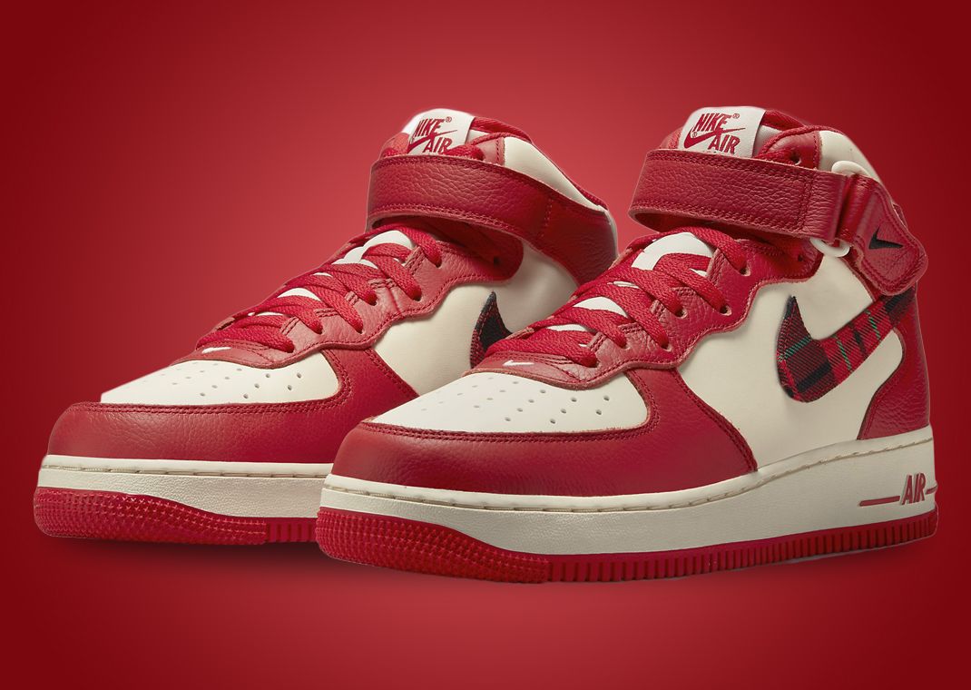 Nike Air Force 1 Mid LX Tartan Pale Ivory University Red