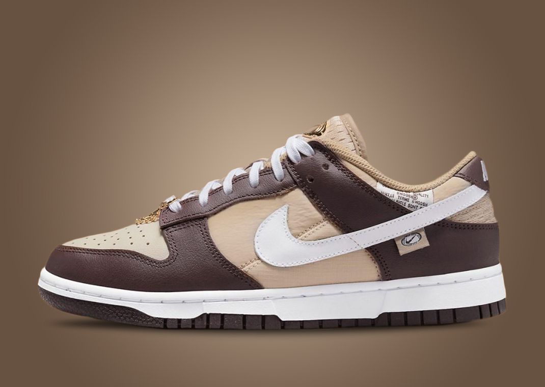 nike dunk brown bling