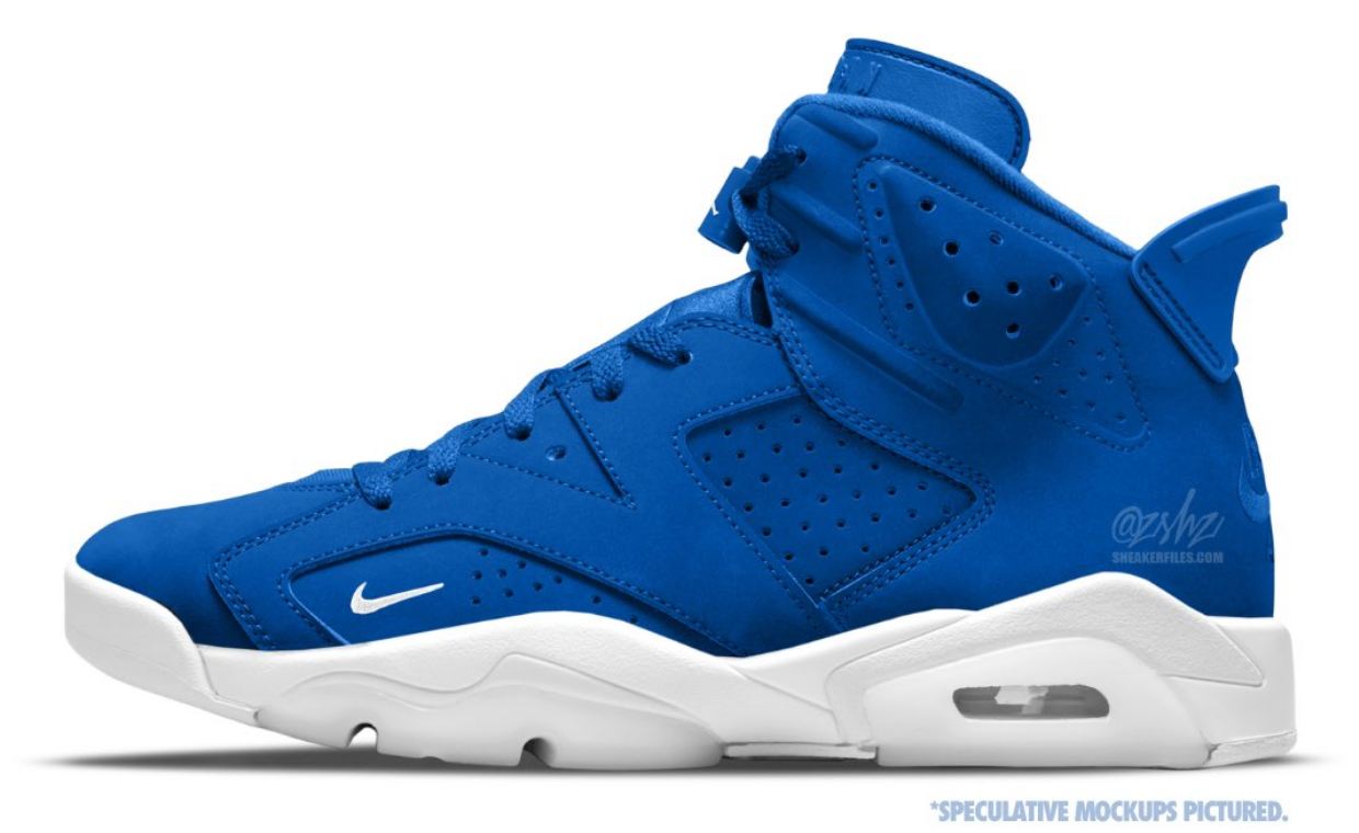 Nigel Sylvester x Air Jordan 6 Retro Paperboy inspired by 1985 video game, blue and white colorway