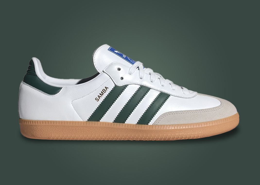 adidas samba OGホワイト／グリーン The adidas Samba OG Cloud White Collegiate Green Releases