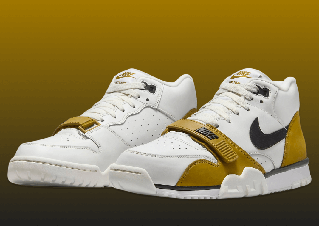 The Nike Air Trainer 1 White Black Bronzine Angle 2