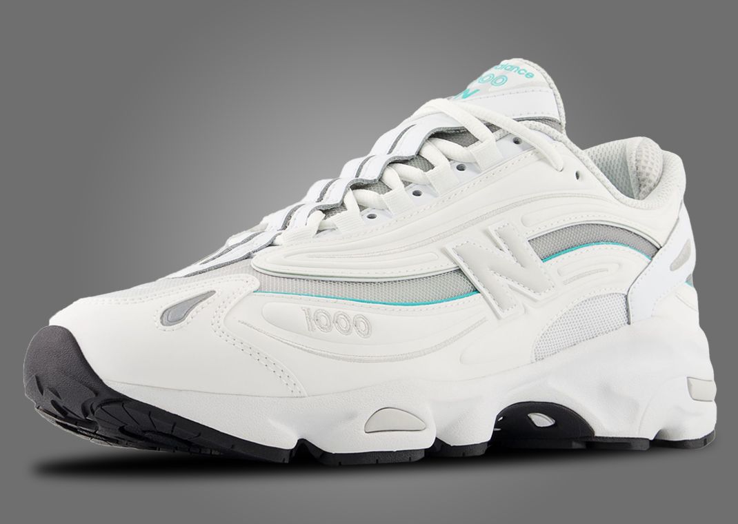 New Balance 1000 White Aqua (W) Angle