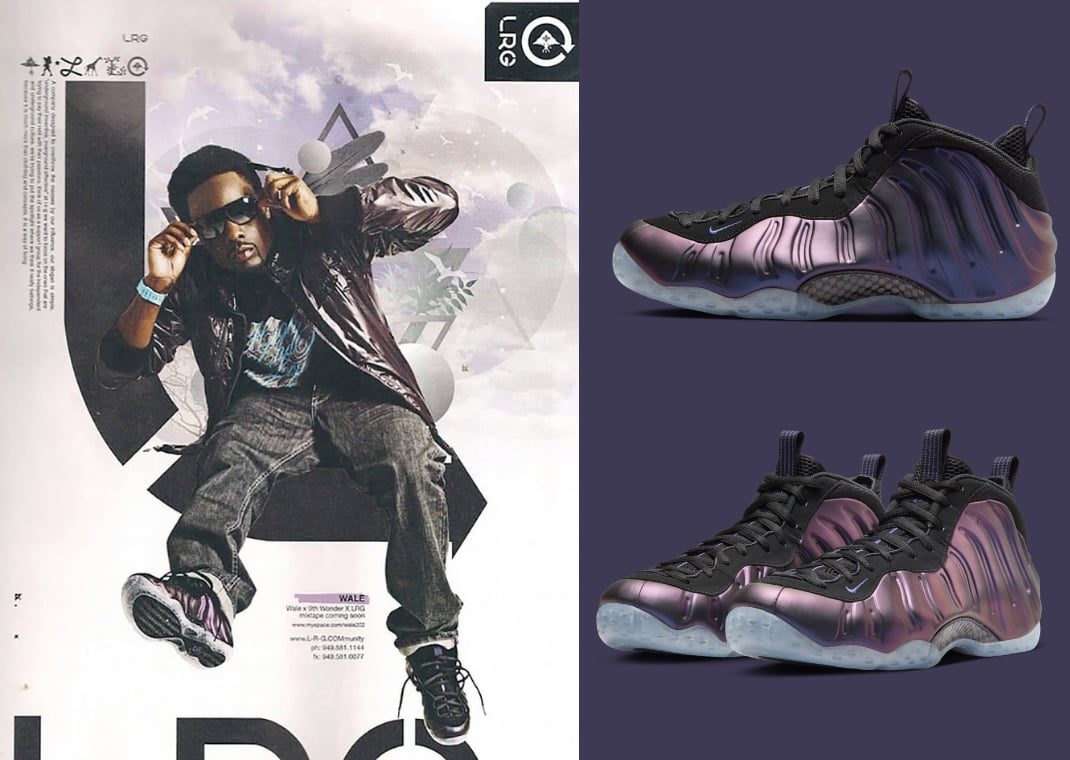 Wale wearing the Nike Air Foamposite One Eggplant