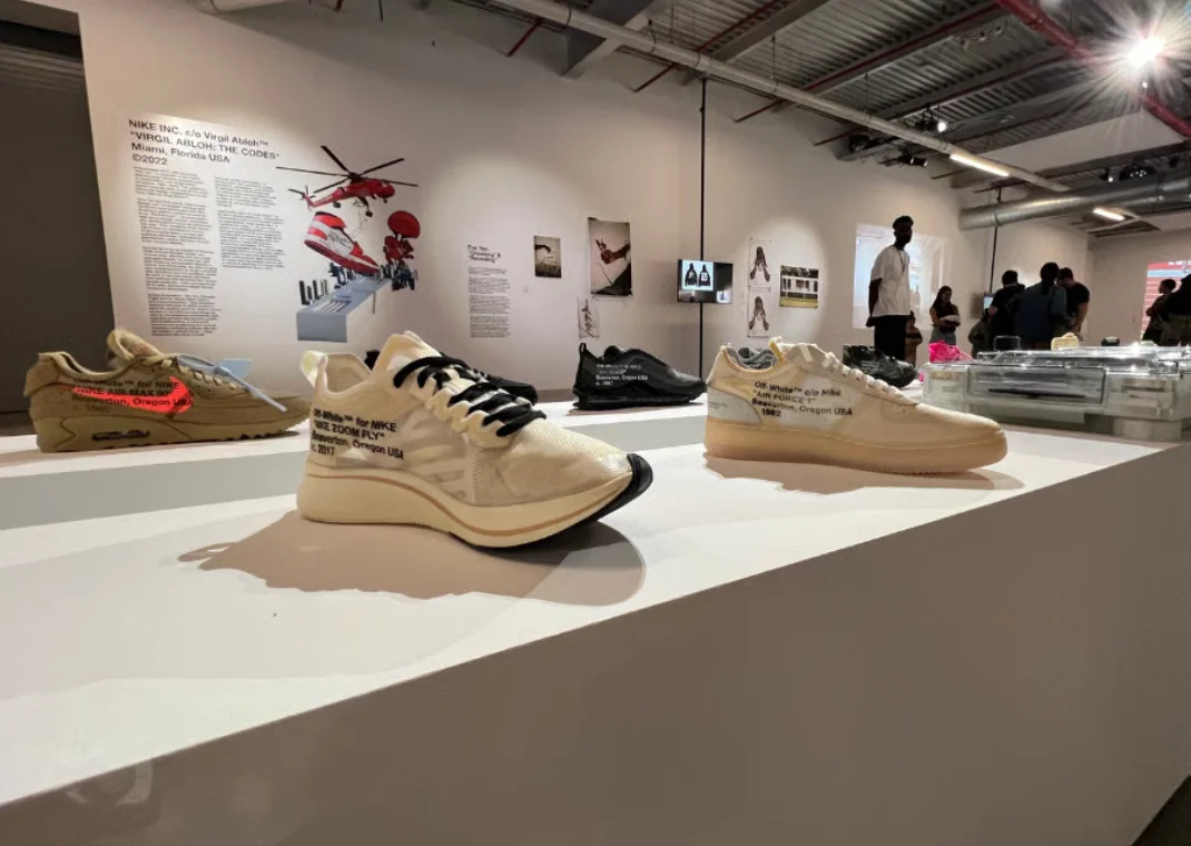 Display at the original Virgil Abloh: The Codes exhibit in 2022