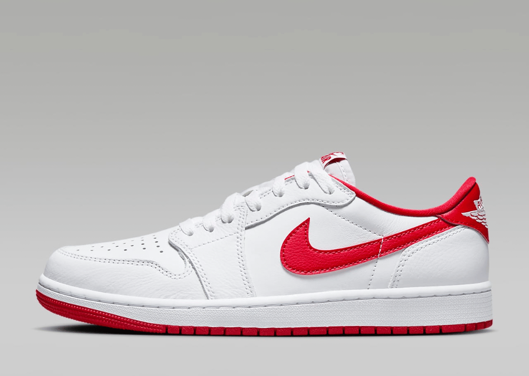 Air Jordan 1 Low OG White University Red Lateral