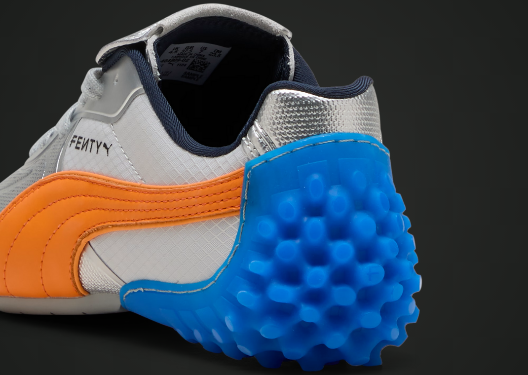 Fenty x Puma Avanti LS-X Metallic Silver Orange - Heel 