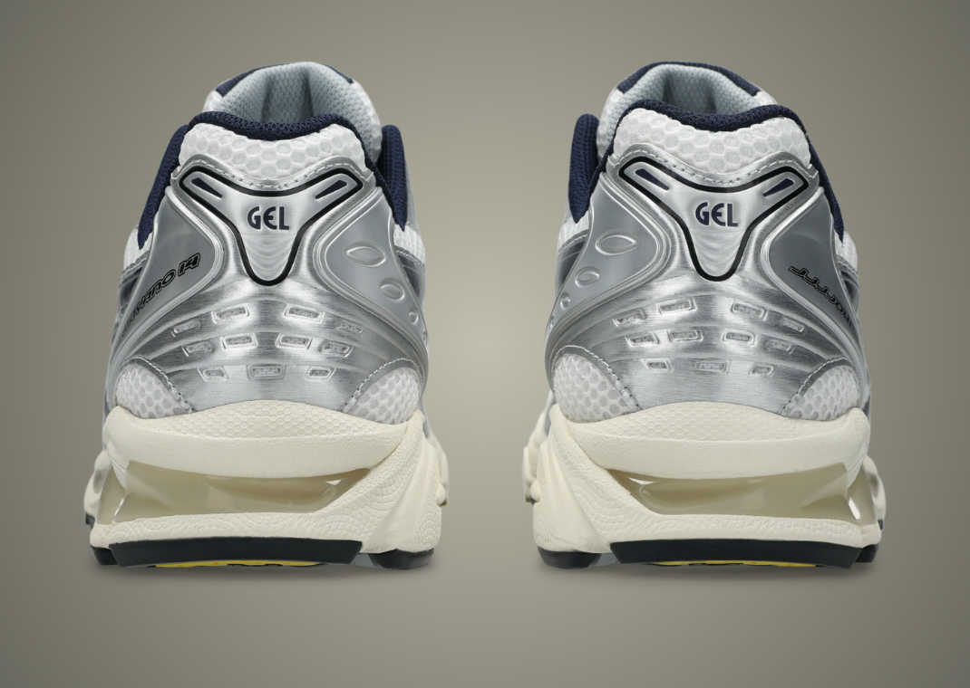 JJJJound x Asics Gel-Kayano 14 White Silver Black Heel