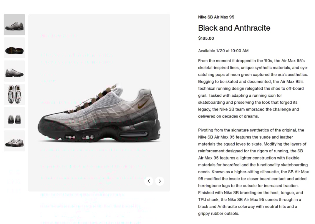 Where to Buy the Nike SB Air Max 95 Cacao Wow