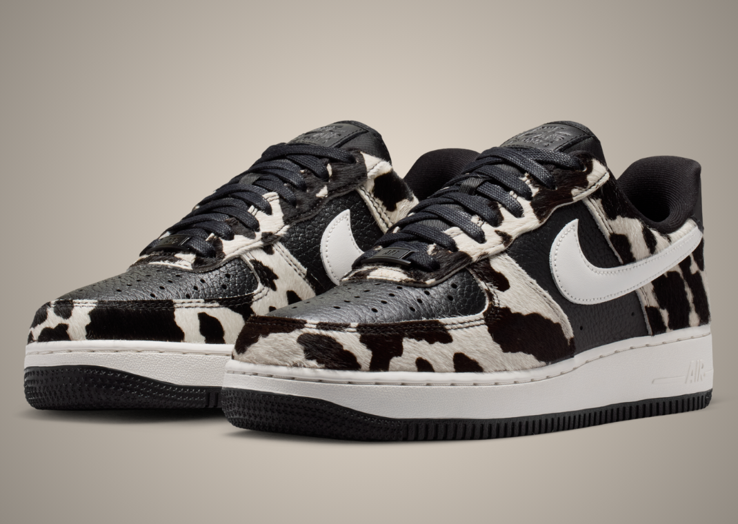 Nike Air Force 1 Low Cow Print Black (W) - Angle