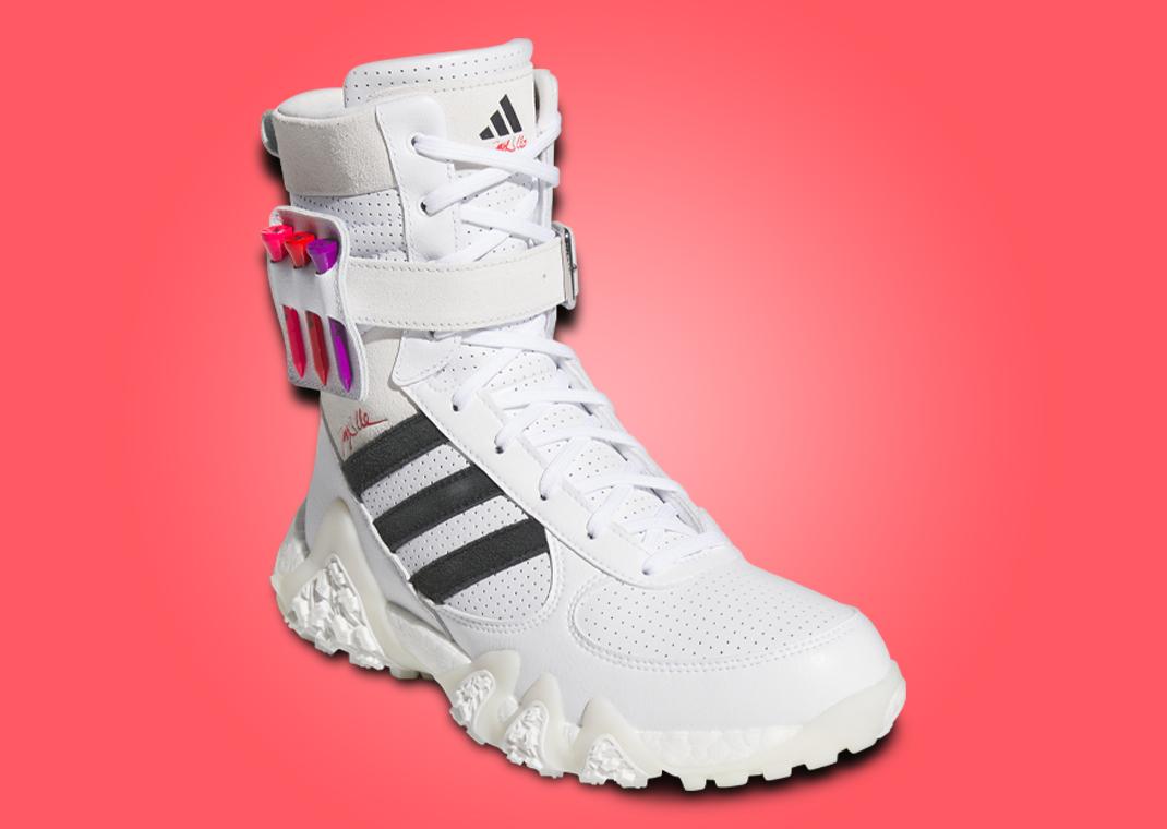 Jay3lle x adidas Codechaos Boot Spikeless Golf Shoe Cloud White (W) Angle