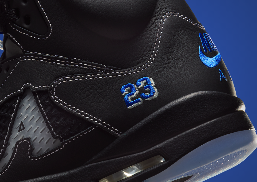Awake NY x Air Jordan 5 Retro Black Racer Blue Heel Detail