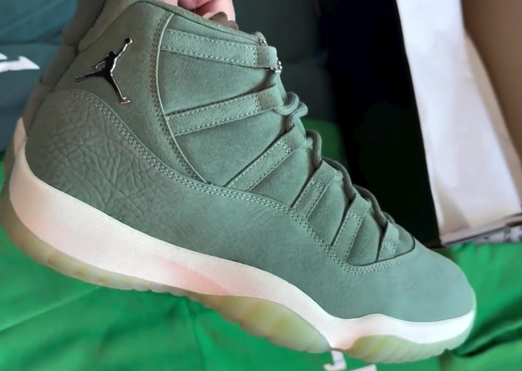 green suede jordan 11