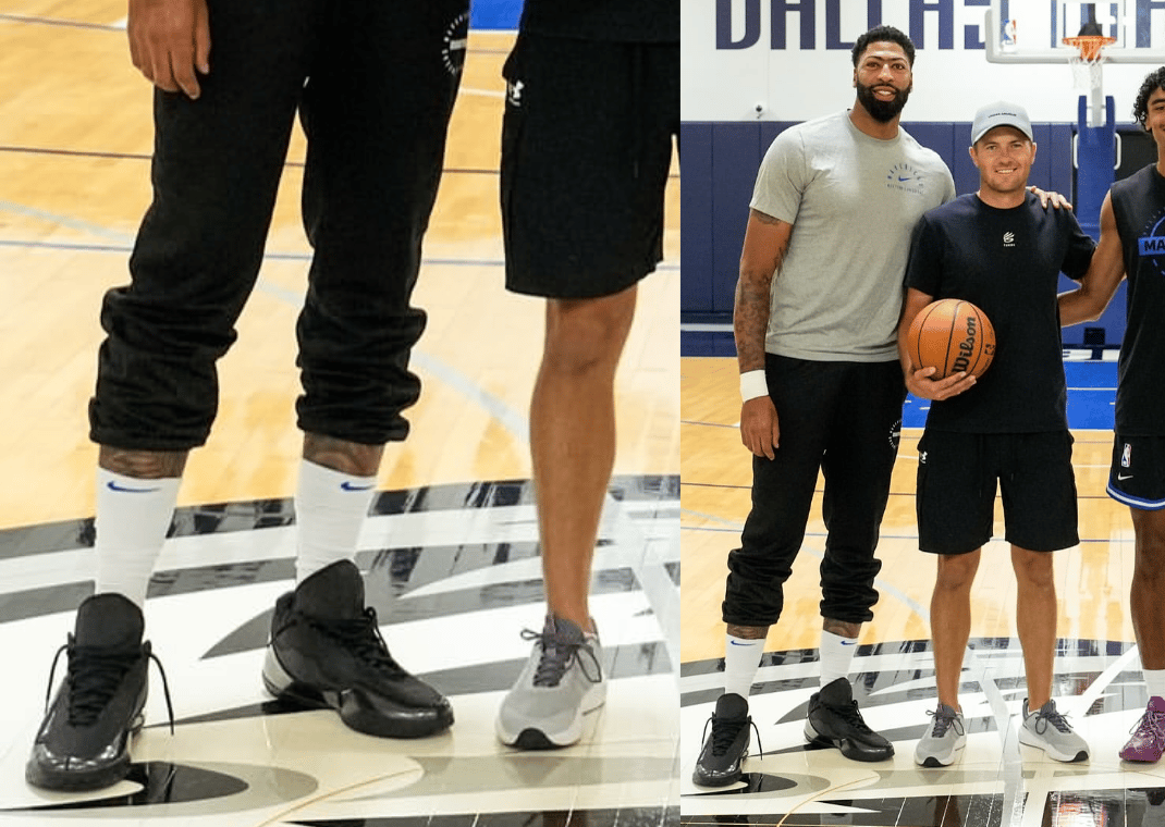 Anthony Davis wearing an all-black Nike LeBron 23