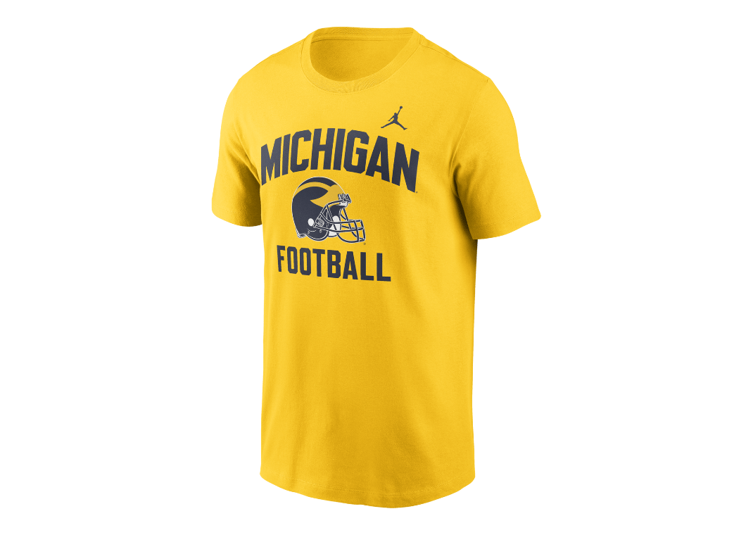 Michigan Wolverines Campus Football Helmet Men's Nike College T-Shirt