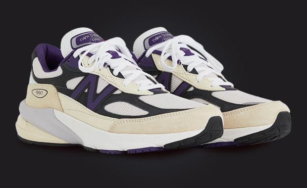 The New Balance 990v6 Made in USA White Black Plum Releases June 2024