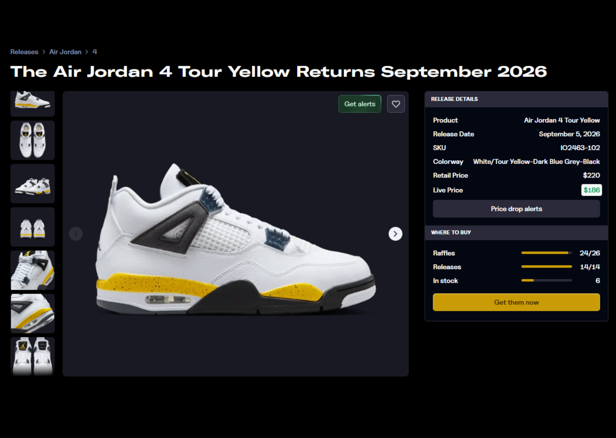 Air Jordan 4 Retro Tour Yellow